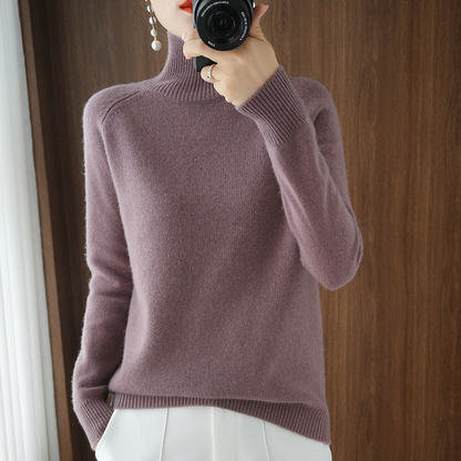 Women's Roll Neck Jumper – Elegant Knit Sweater for Winter Fashion