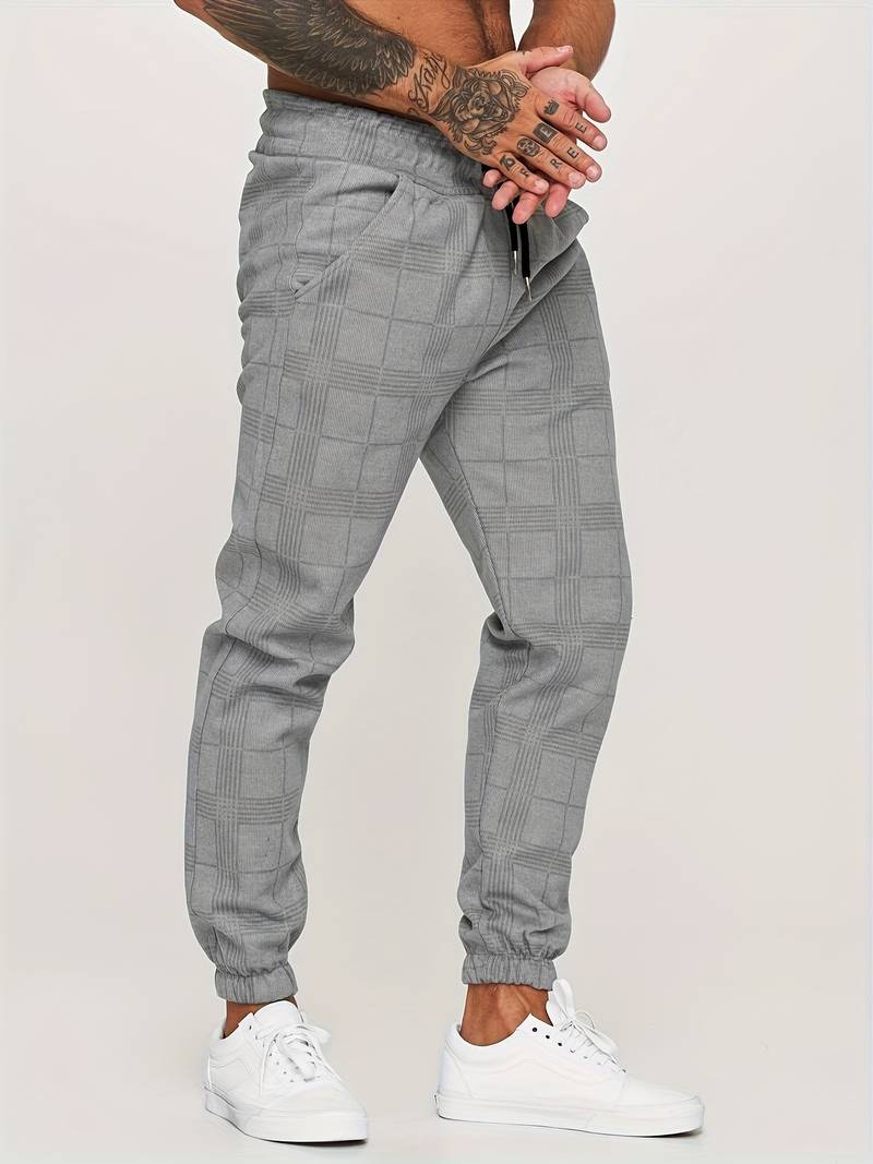 Men's Jogging Trousers – Checked Athletic Pants for Comfort and Style