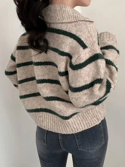 Women's Striped Knit Jumper – Cozy Sweater for Casual and Chic Outfits