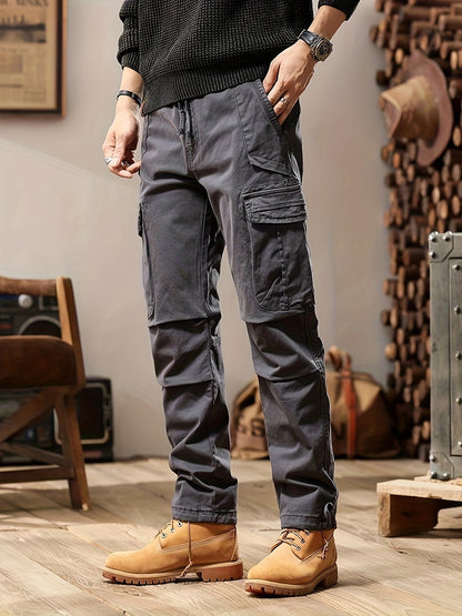 Men's Cargo Trousers – Durable Utility Pants with Pockets for Outdoor Wear