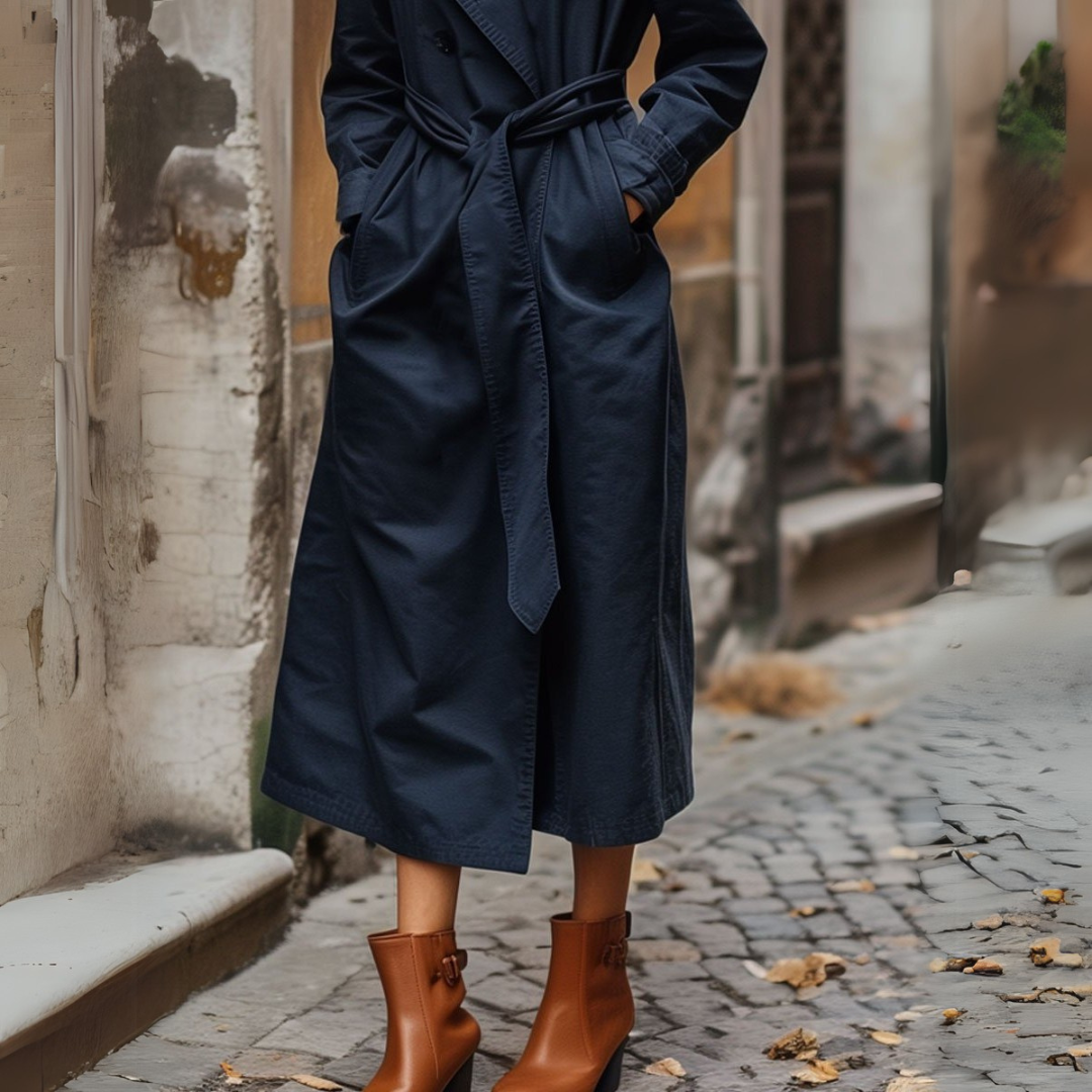 Women's Belted Coat – Relaxed Fit, Stylish Outerwear for Fall & Winter