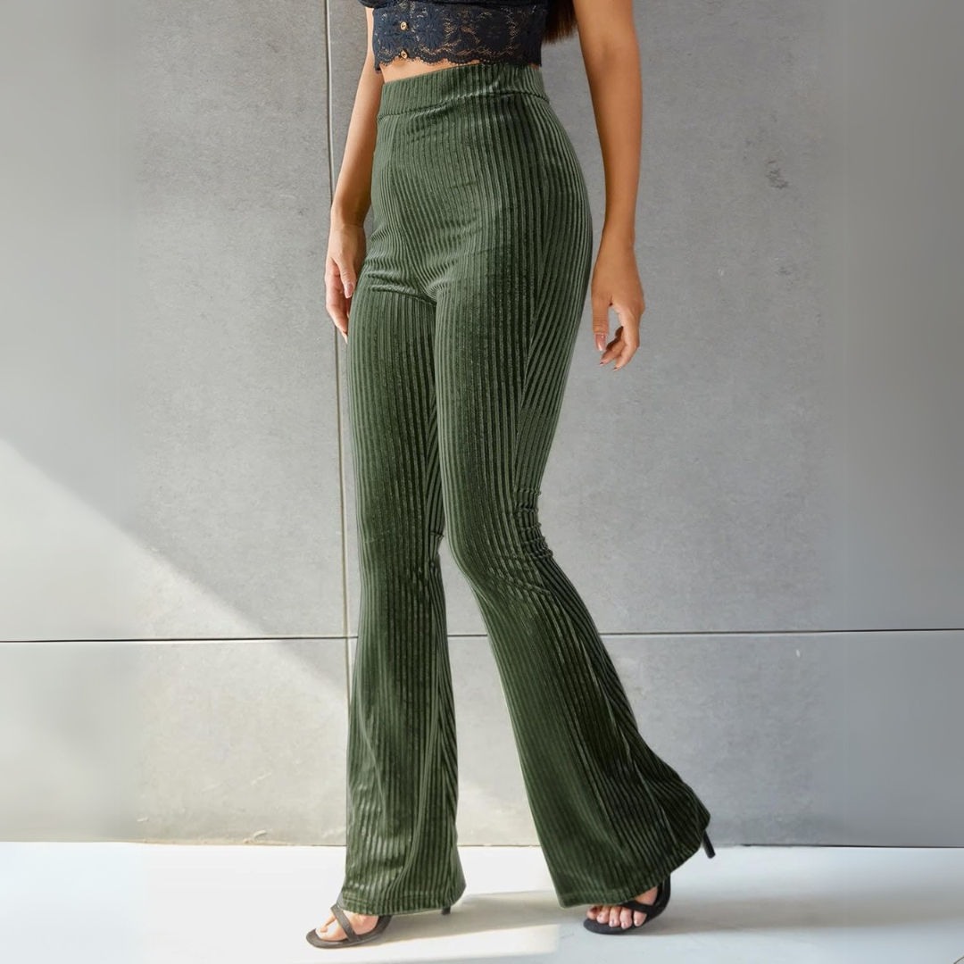 Women's Cord Trousers – Stylish High-Waisted Cotton Pants for Casual Wear