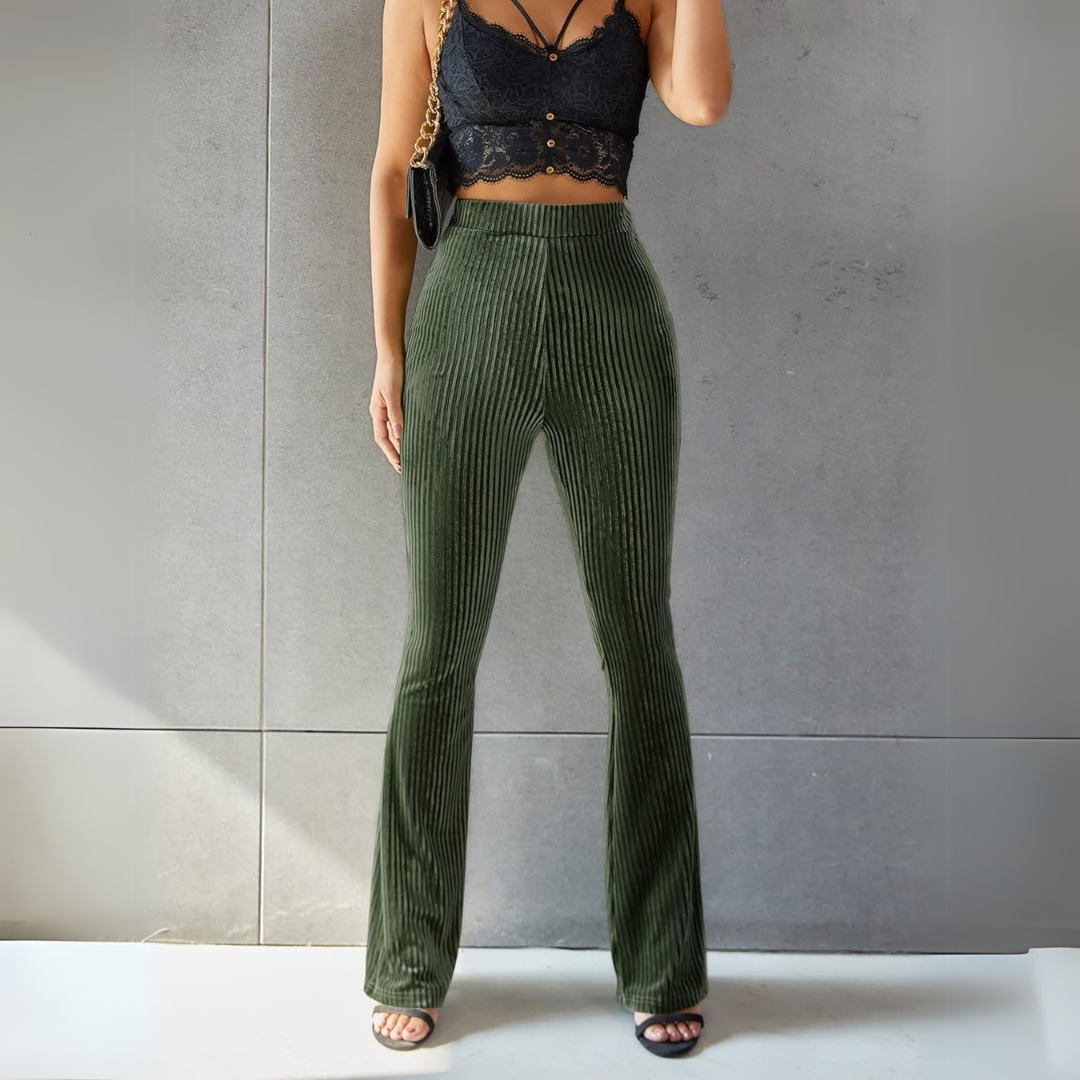 Women's Cord Trousers – Stylish High-Waisted Cotton Pants for Casual Wear