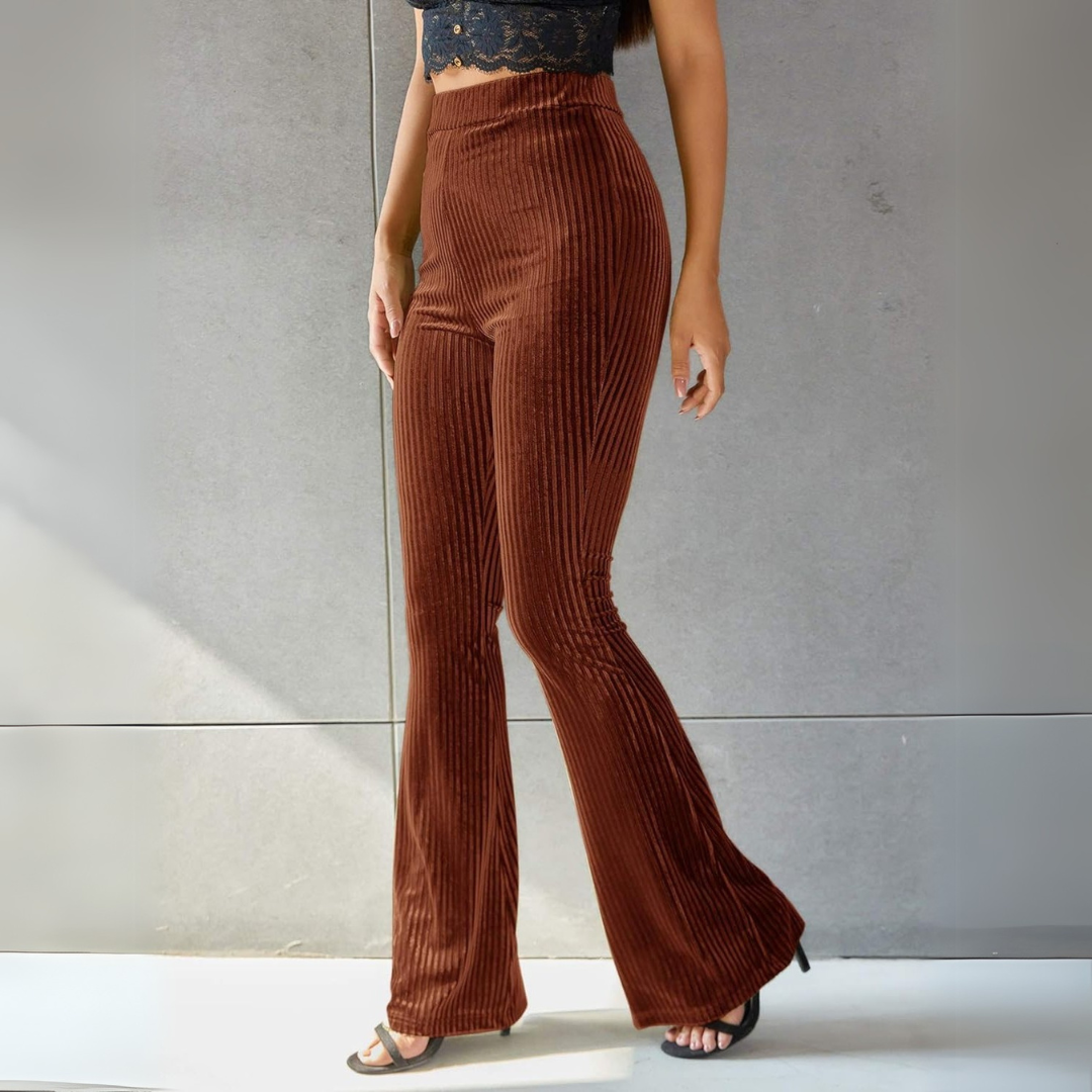 Women's Cord Trousers – Stylish High-Waisted Cotton Pants for Casual Wear