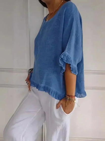 Ruffled Blouse for Women – Stylish Lightweight Top with Elegant Design