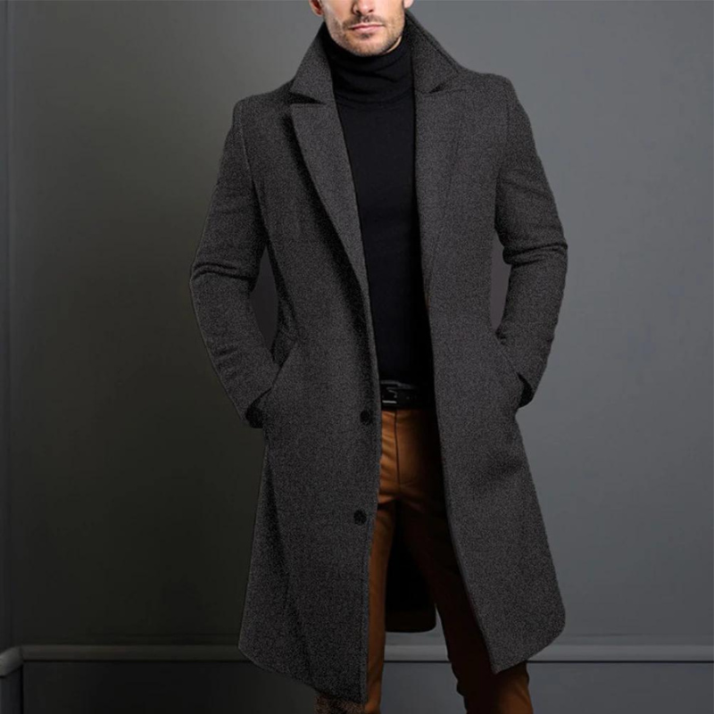 Men's Classic Coat – Stylish Wool Overcoat for Formal and Casual Wear