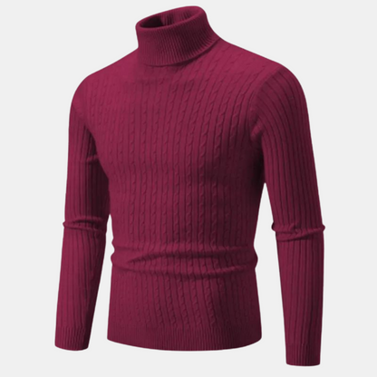 Men's Knitted Roll Neck Jumper – Warm Sweater for Winter Fashion & Comfort