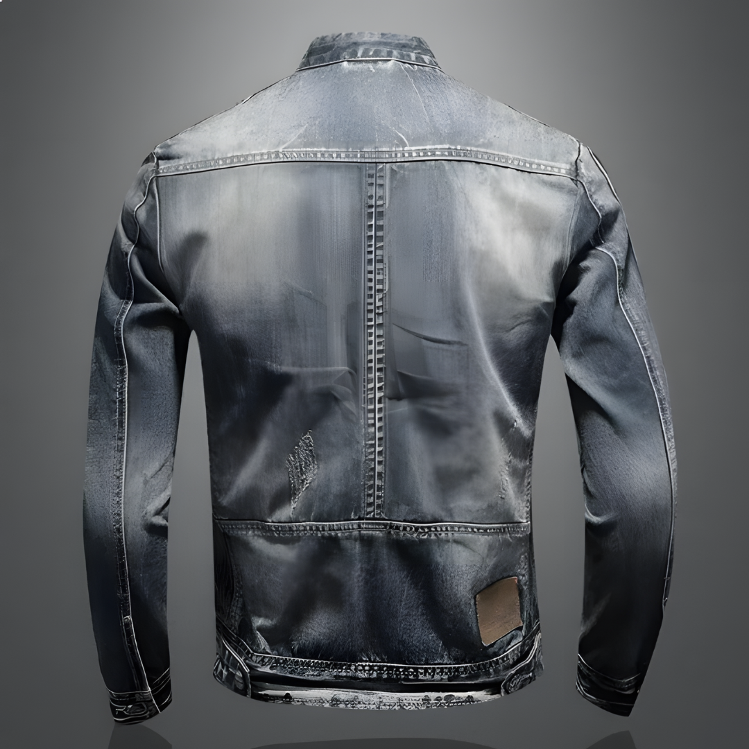 Men's Denim Jacket Retro Style – Classic Fit, Distressed Design for Casual Wear