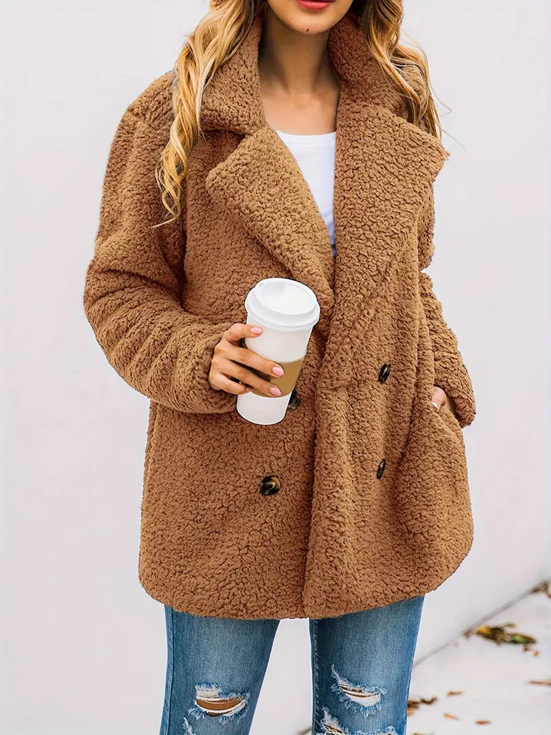 Women's Fashion Coat – Stylish Warm Outerwear with Pockets for Winter