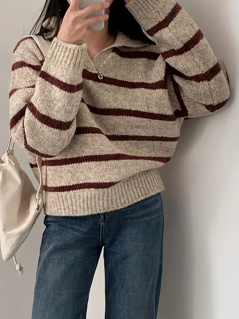 Women's Striped Knit Jumper – Cozy Sweater for Casual and Chic Outfits