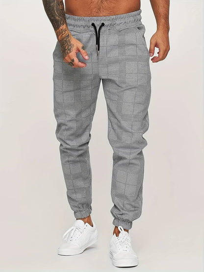 Men's Jogging Trousers – Checked Athletic Pants for Comfort and Style