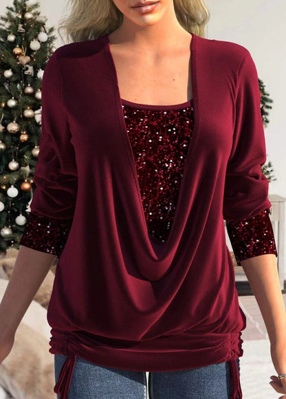 Sequin Blouse for Women – Sparkly Glitter Top for Party and Evening Wear