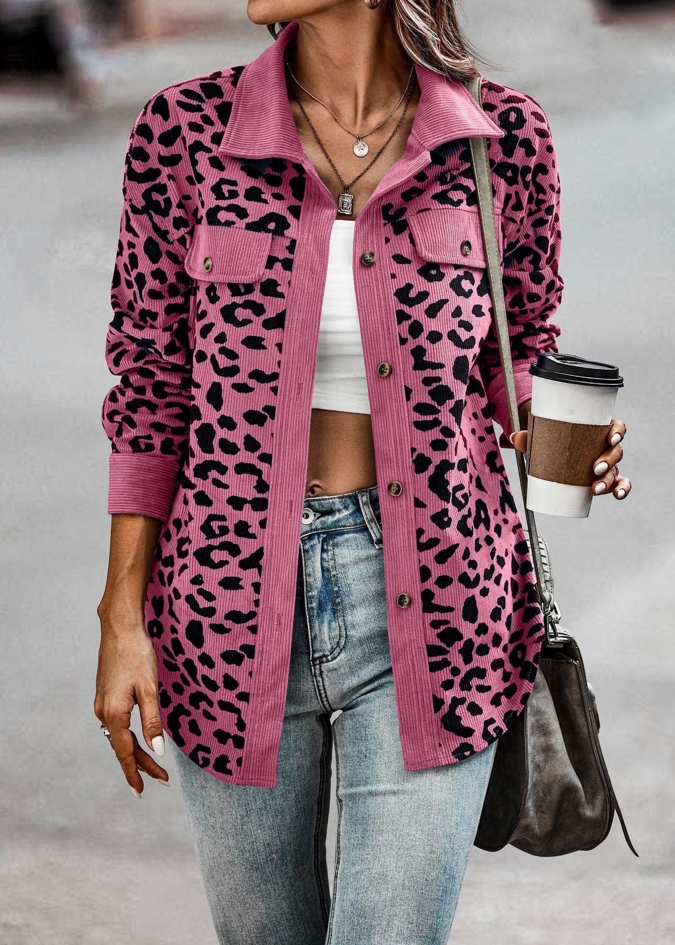 Leopard Print Jacket for Women – Stylish Animal Print Outerwear for Fall