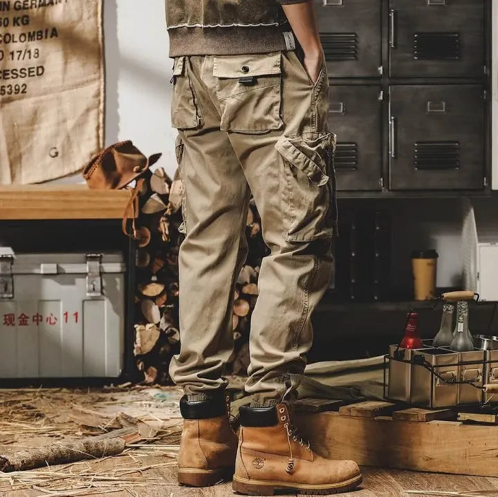 Men's Cargo Trousers – Durable Utility Pants with Pockets for Outdoor Wear