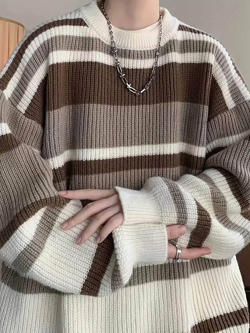 Men's Striped Jumper – Stylish Knit Sweater for Casual and Smart Outfits