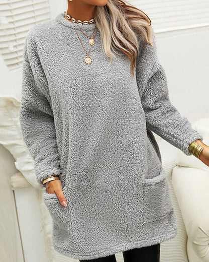 Women's Casual Pullover with Pockets – Cozy Knit Sweater for Everyday Wear