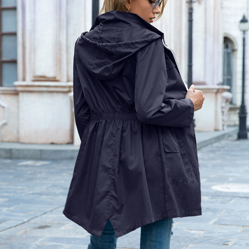 Waterproof Coat for Women – Stylish Rain Jacket with Hood and Pockets