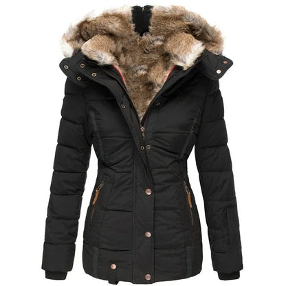 Padded Winter Coat Women – Warm Insulated Jacket with Hood for Cold Weather