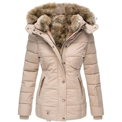 Padded Winter Coat Women – Warm Insulated Jacket with Hood for Cold Weather