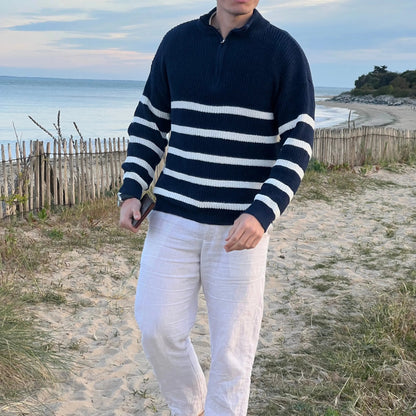 Men's Striped Jumper – Stylish Knit Sweater for Casual and Smart Wear