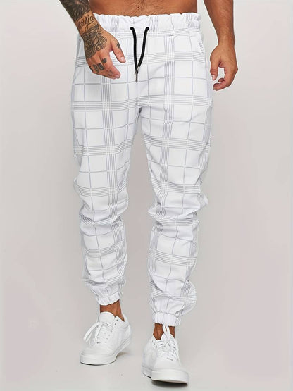 Men's Jogging Trousers – Checked Athletic Pants for Comfort and Style