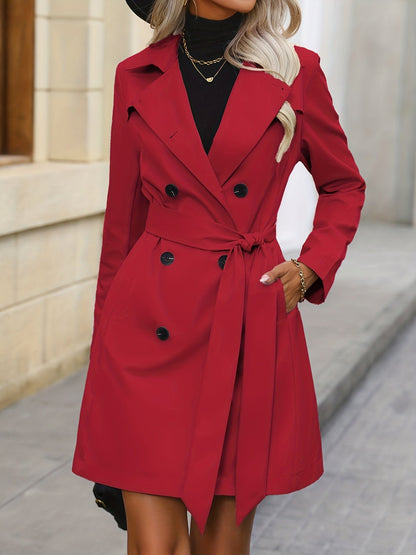 Stylish Women's Coat – Elegant Longline Outerwear with Warm Fabric for Winter