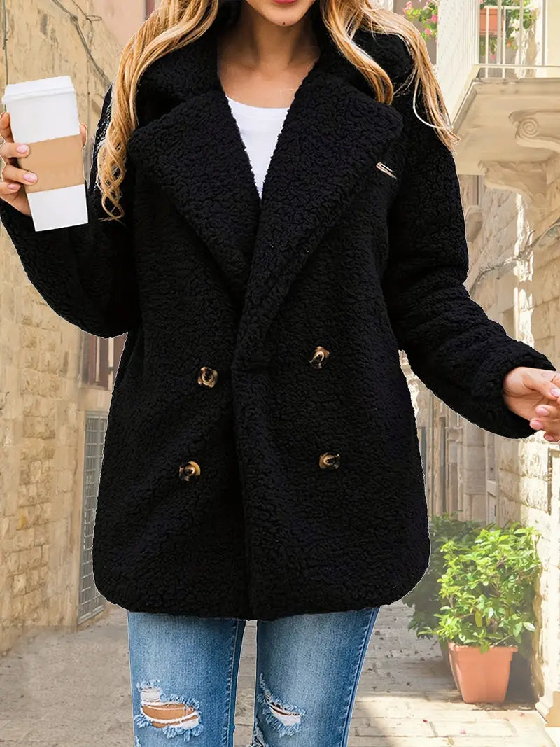 Women's Fashion Coat – Stylish Warm Outerwear with Pockets for Winter