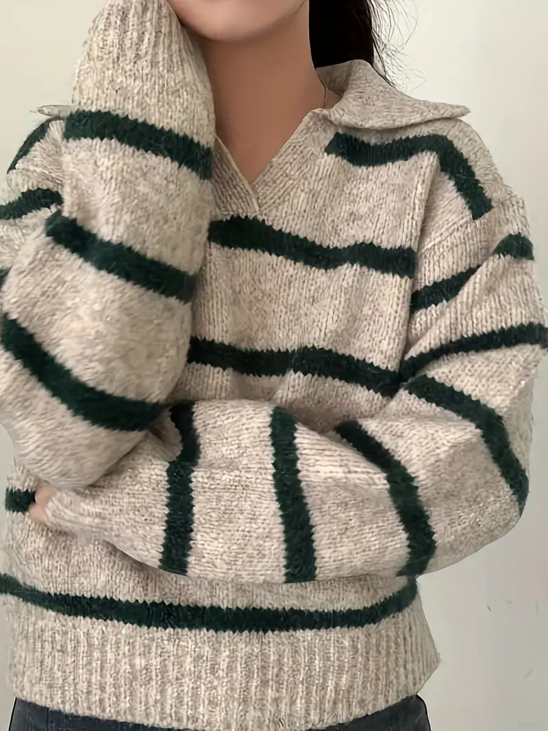 Women's Striped Knit Jumper – Cozy Sweater for Casual and Chic Outfits