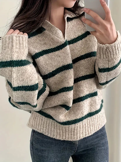 Women's Striped Knit Jumper – Cozy Sweater for Casual and Chic Outfits