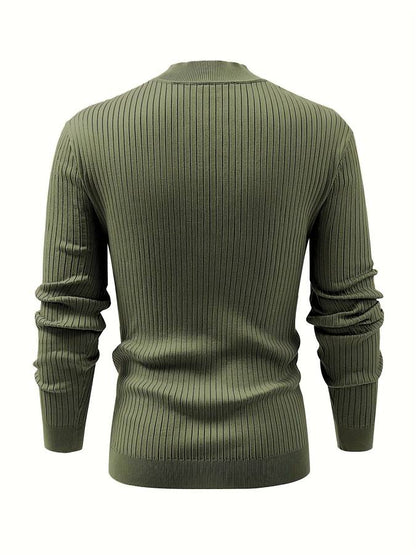 Men's Knitted Jumper with Button – Stylish Warm Sweater for Casual Wear