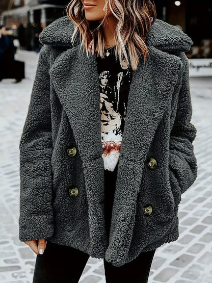 Women's Fashion Coat – Stylish Warm Outerwear with Pockets for Winter