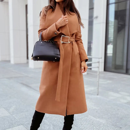 Elegant Women's Coat – Stylish Longline Outerwear for Winter Fashion