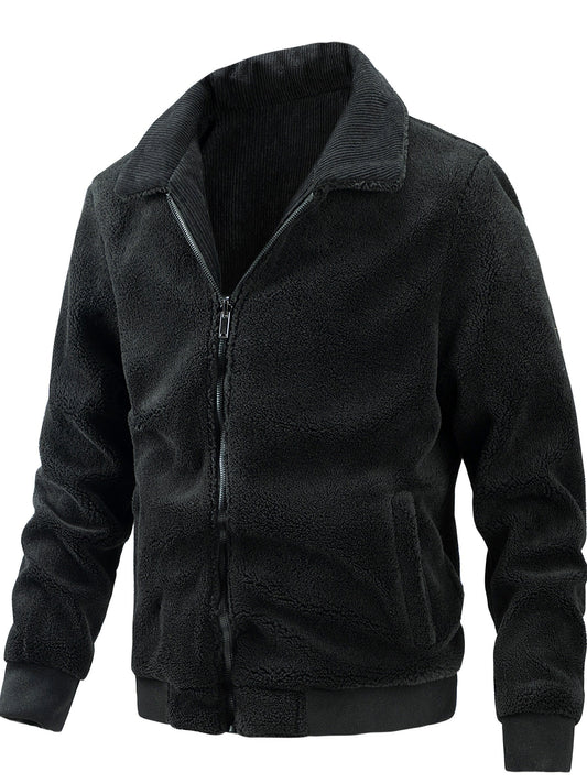 Men's Fleece Jacket High Collar – Warm Lightweight Outdoor Layering Wear