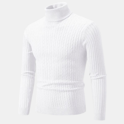 Men's Knitted Roll Neck Jumper – Warm Sweater for Winter Fashion & Comfort