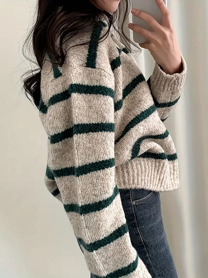 Women's Striped Knit Jumper – Cozy Sweater for Casual and Chic Outfits