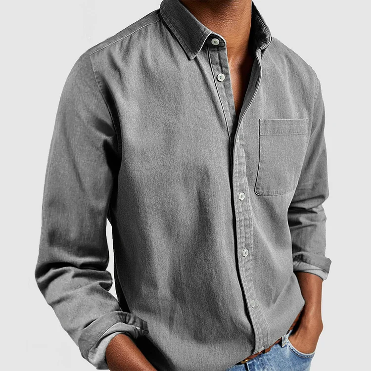 Men's Casual Shirt – Lightweight Cotton Button-Up for Everyday Wear