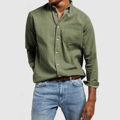 Men's Casual Shirt – Lightweight Cotton Button-Up for Everyday Wear