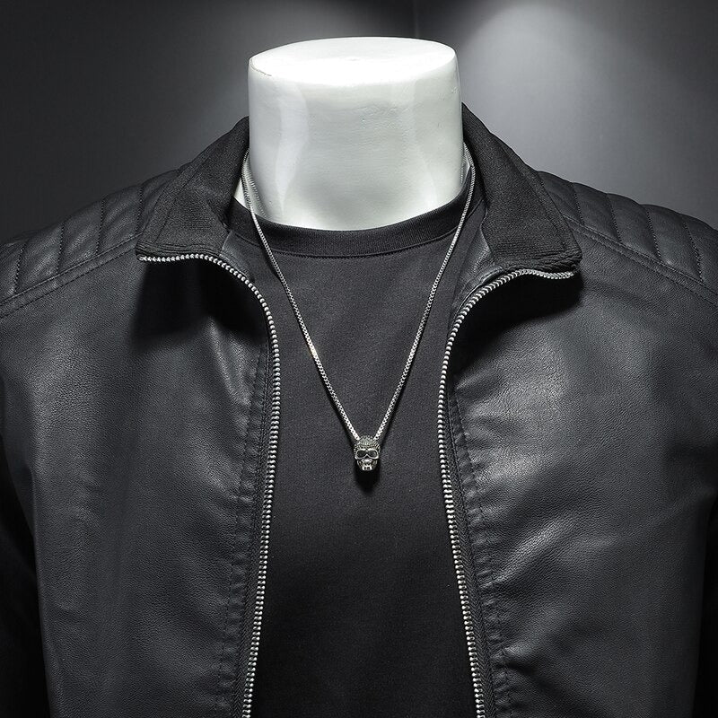 Men's Leather Jacket – Stylish Biker Jacket in Genuine Leather for Casual Wear