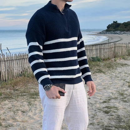 Men's Striped Jumper – Stylish Knit Sweater for Casual and Smart Wear