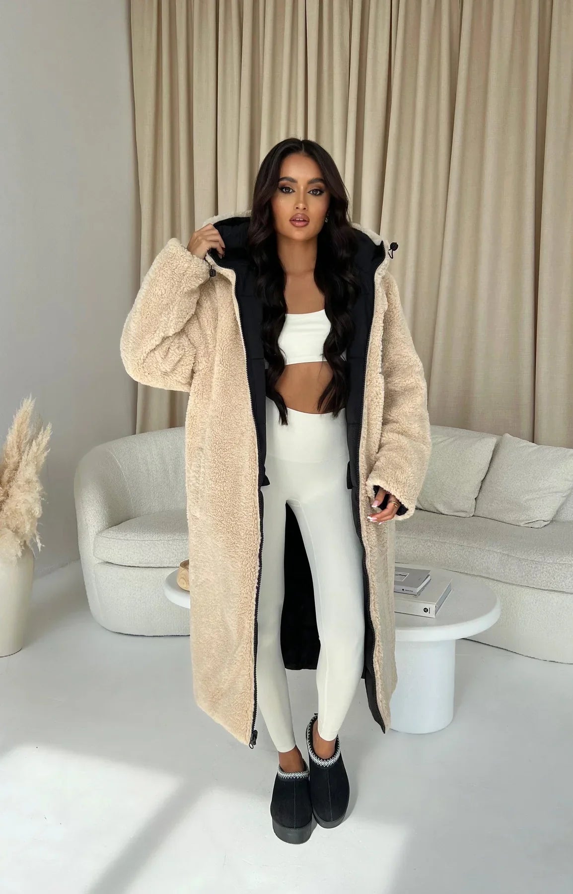 Winter Coat for Women – Long Warm Stylish Jacket with Hood and Pockets