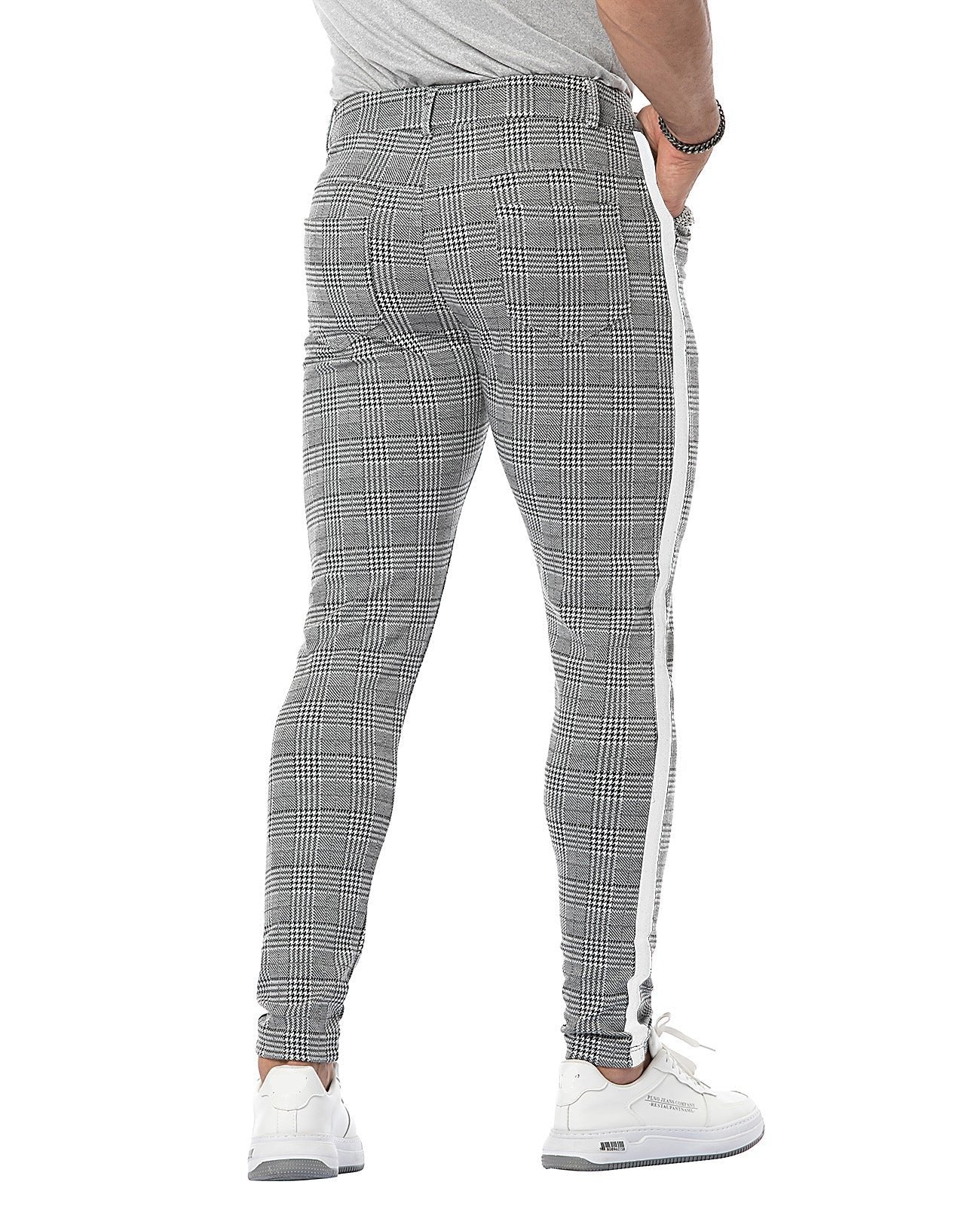 Men's Slim Fit Chinos – Stylish Checked Trousers for Casual and Smart Wear