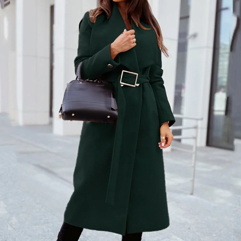 Elegant Women's Coat – Stylish Longline Outerwear for Winter Fashion