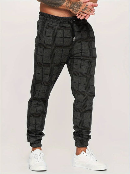 Men's Jogging Trousers – Checked Athletic Pants for Comfort and Style