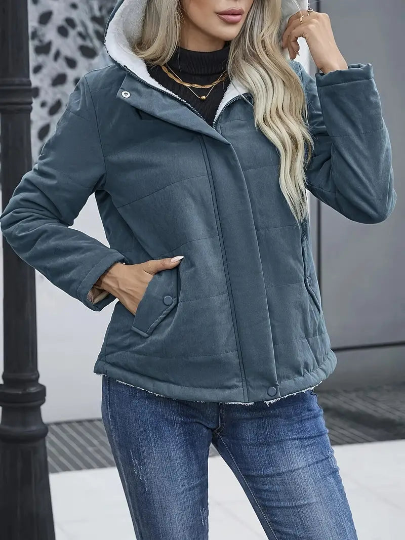 Women's Hooded Jacket – Comfortable Lightweight Zip-Up for Casual Wear