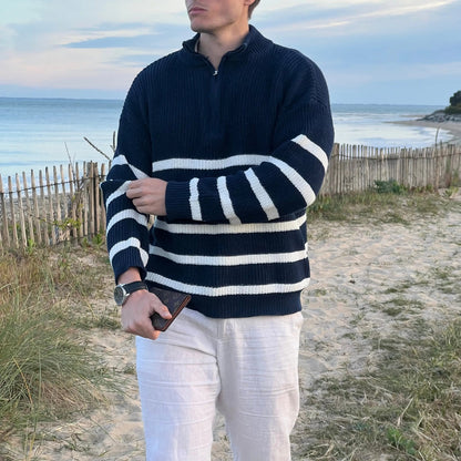 Men's Striped Jumper – Stylish Knit Sweater for Casual and Smart Wear