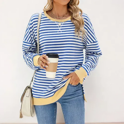 Women's Striped Jumper – Cozy Knit Sweater for Casual or Work Wear