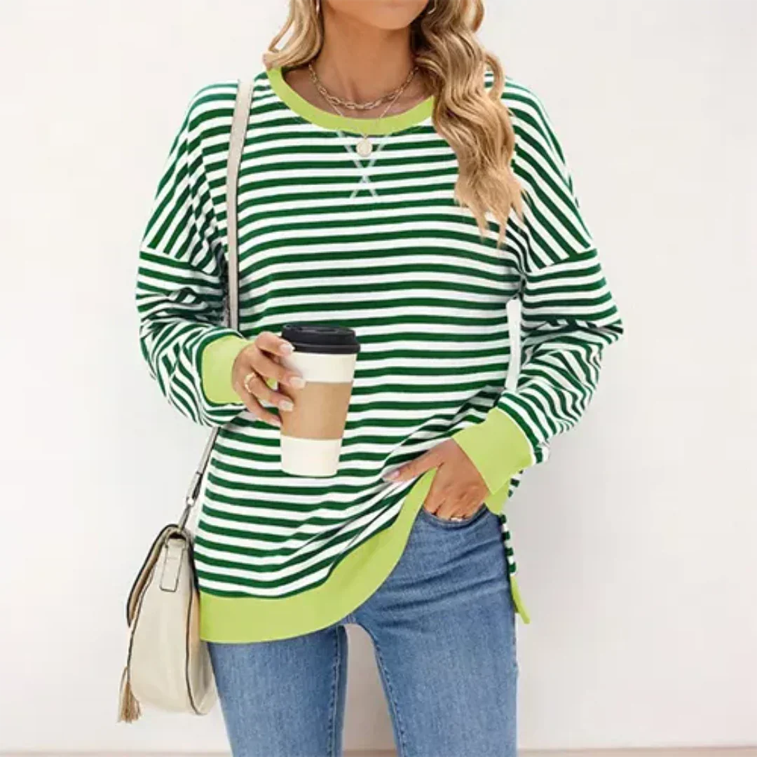 Women's Striped Jumper – Cozy Knit Sweater for Casual or Work Wear