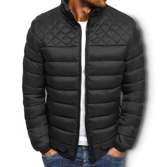 Padded Jacket for Men – Warm Insulated Winter Coat with Hood and Zipper