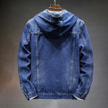 Men's Denim Jacket with Hood – Stylish Casual Outerwear for All Seasons