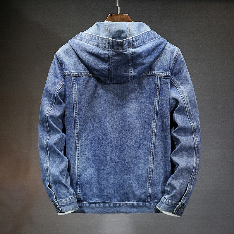 Men's Denim Jacket with Hood – Stylish Casual Outerwear for All Seasons